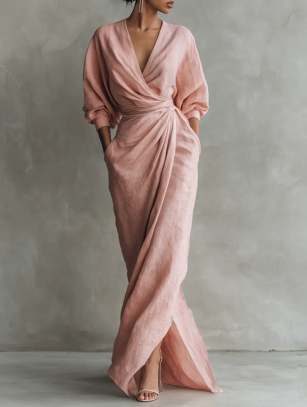Zylah | Draped V-Neck Maxi Dress