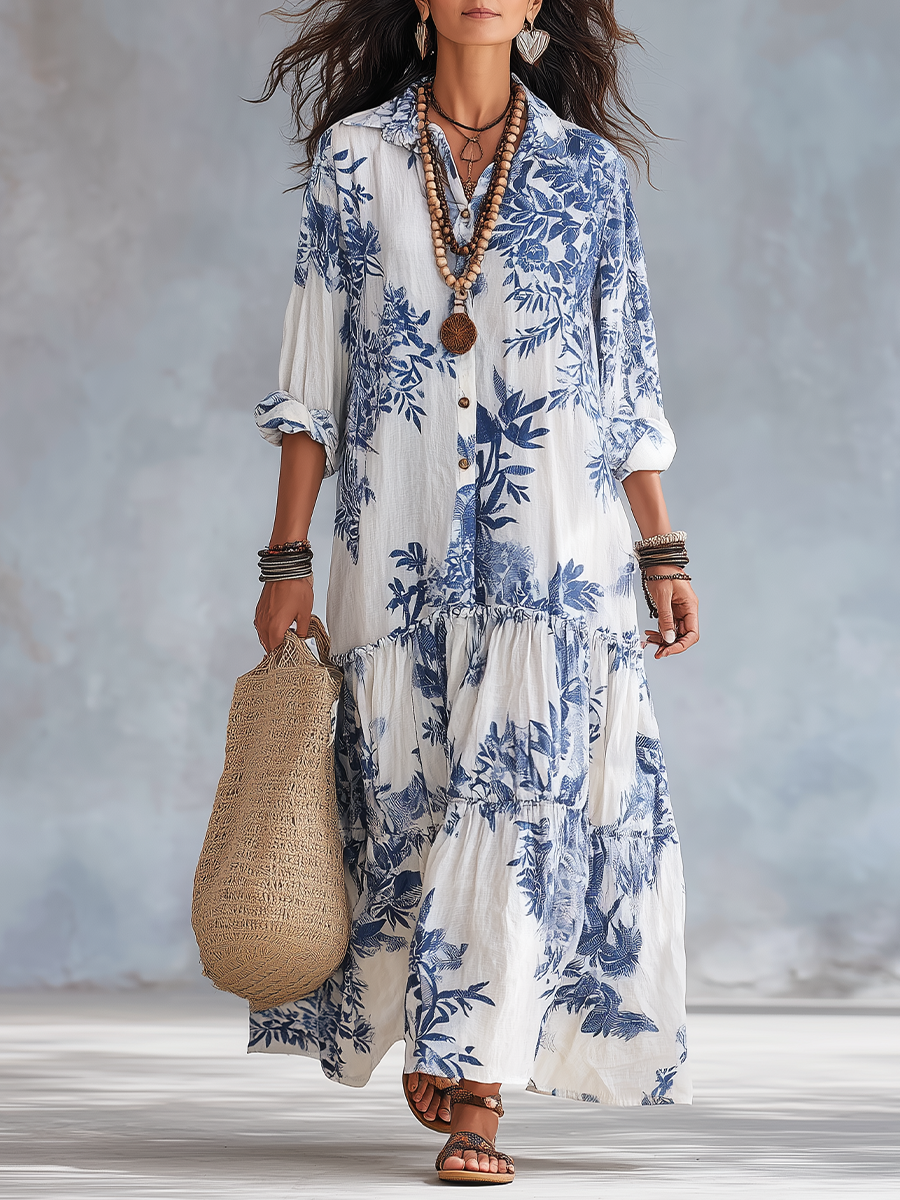 Thandie - Button-Down Floral Maxi Dress product image