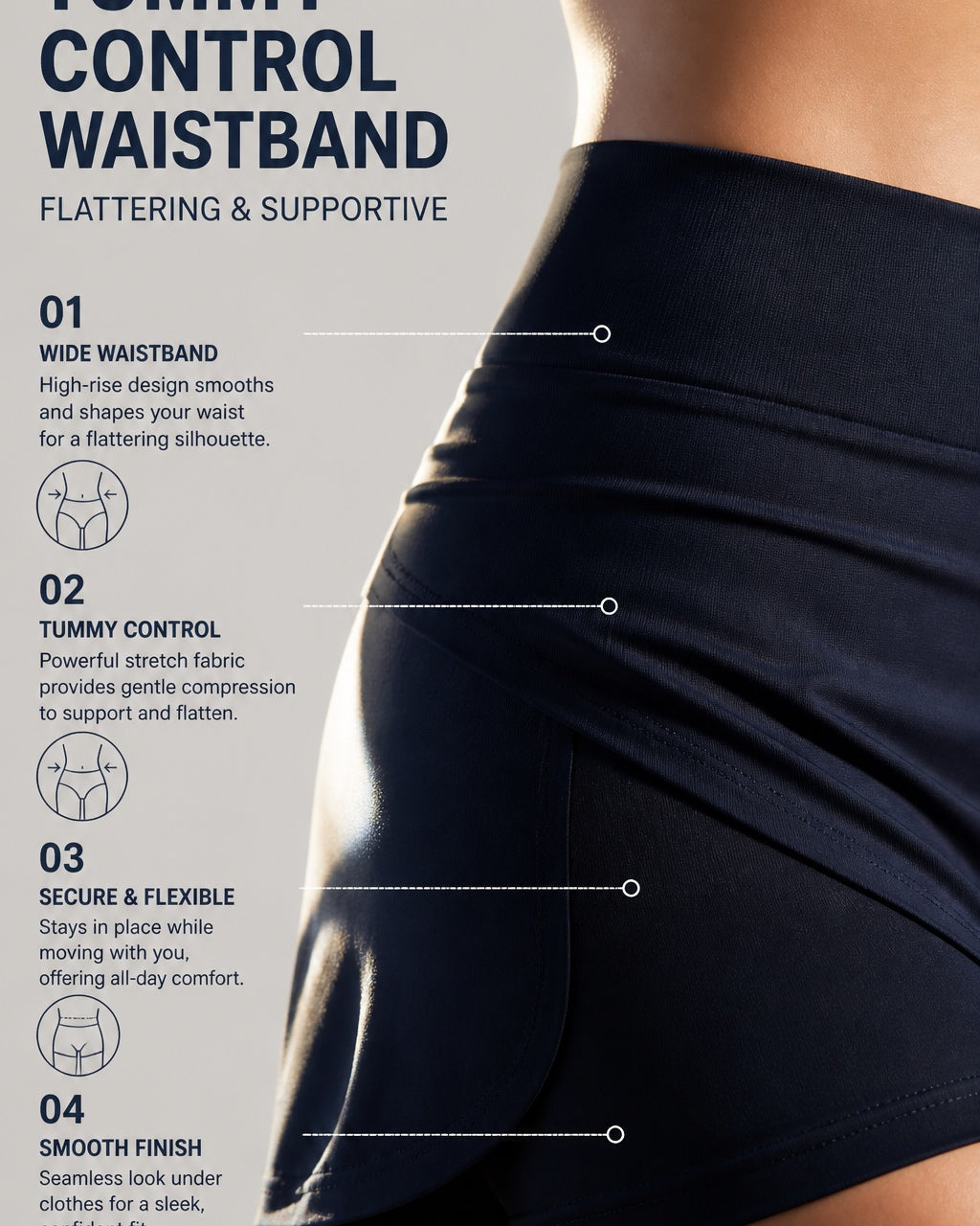 Close-up of the stitching details on the blue-green skort, reflecting its durable and quality craftsmanship.