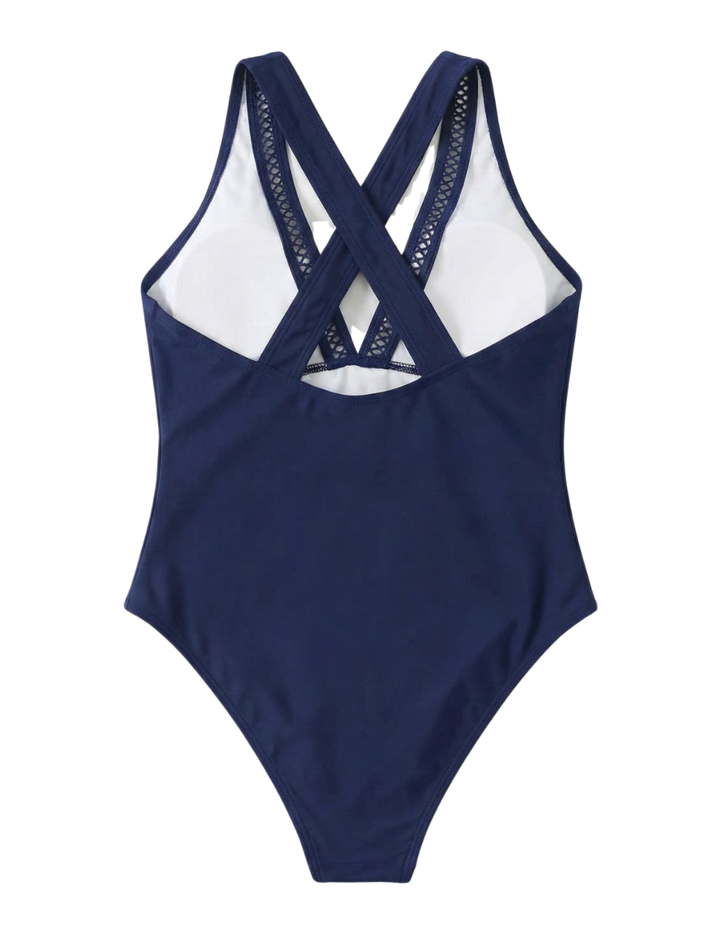 Model posing elegantly in the black one-piece swimsuit, suitable for various body types.