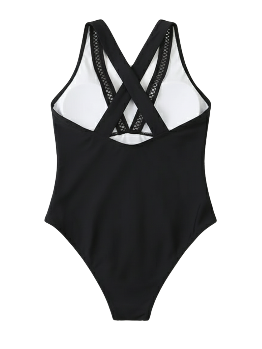 Woman relaxing poolside in the navy one-piece swimsuit, exuding confidence and comfort.