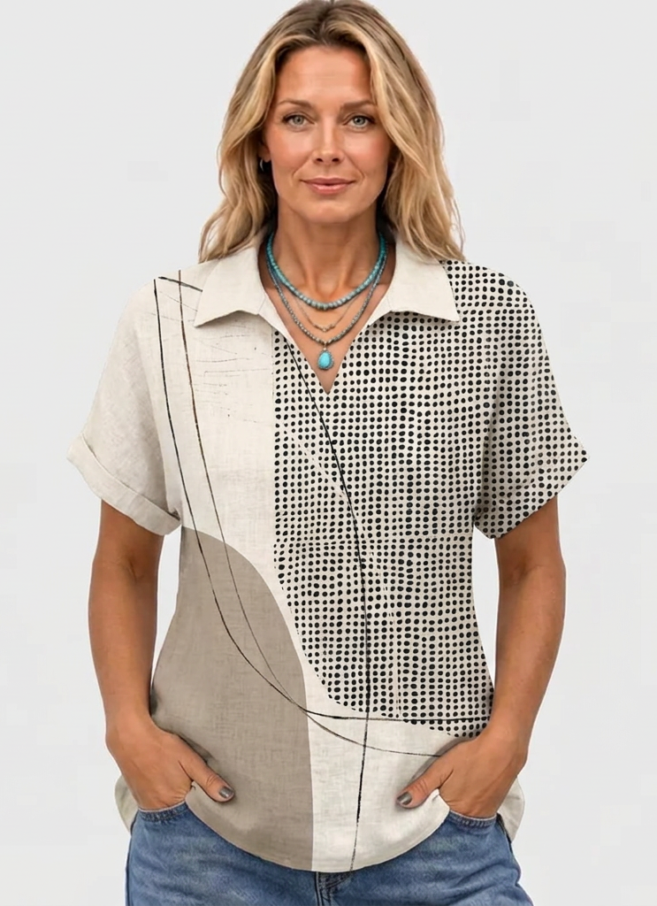 Eugenie | Abstract Collared Top