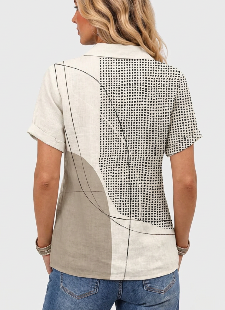 Eugenie | Abstract Collared Top