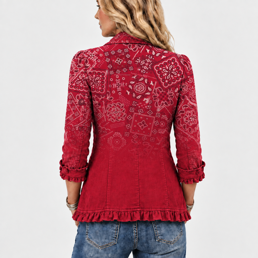 Gwendolyn | Paisley Ombre Ruffle Jacket