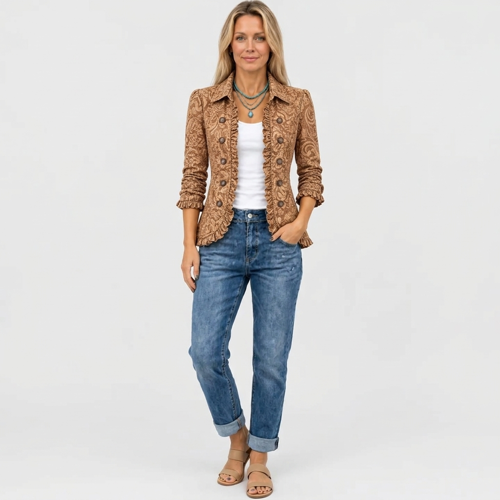 Winifred | Bohemian Floral Ruffle Jacket