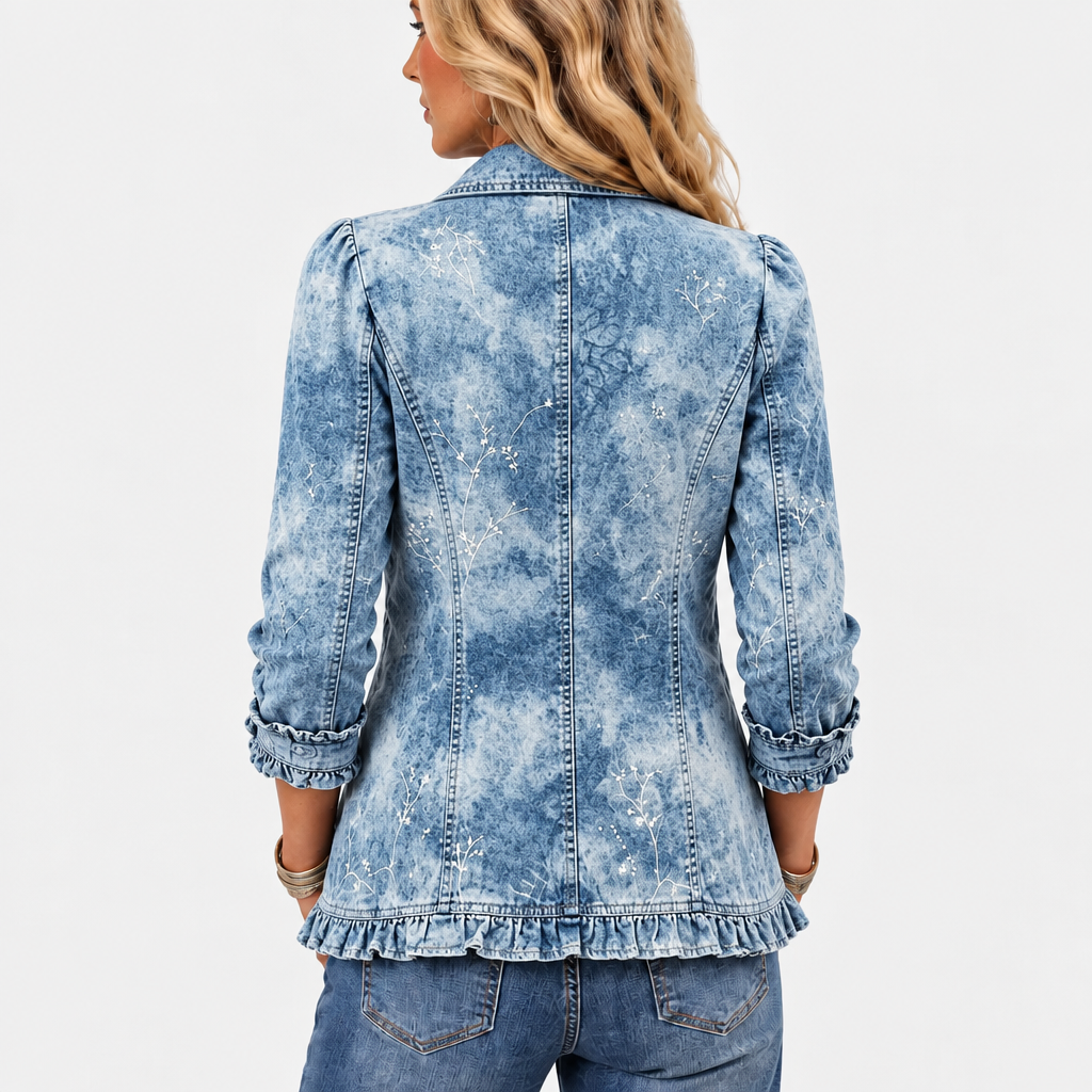 Rosamund | Vintage Botanical Print Ruffle Jacket