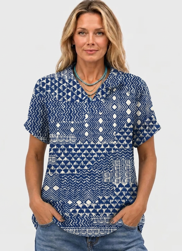 Bernadette | Boho Collared Top