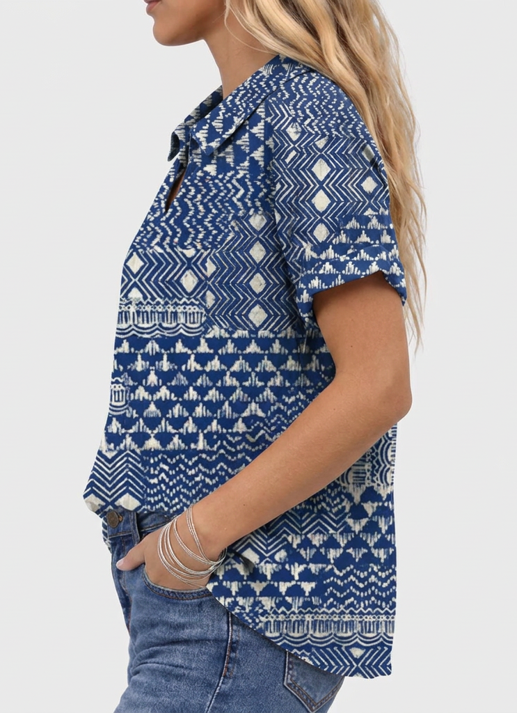 Bernadette | Boho Collared Top