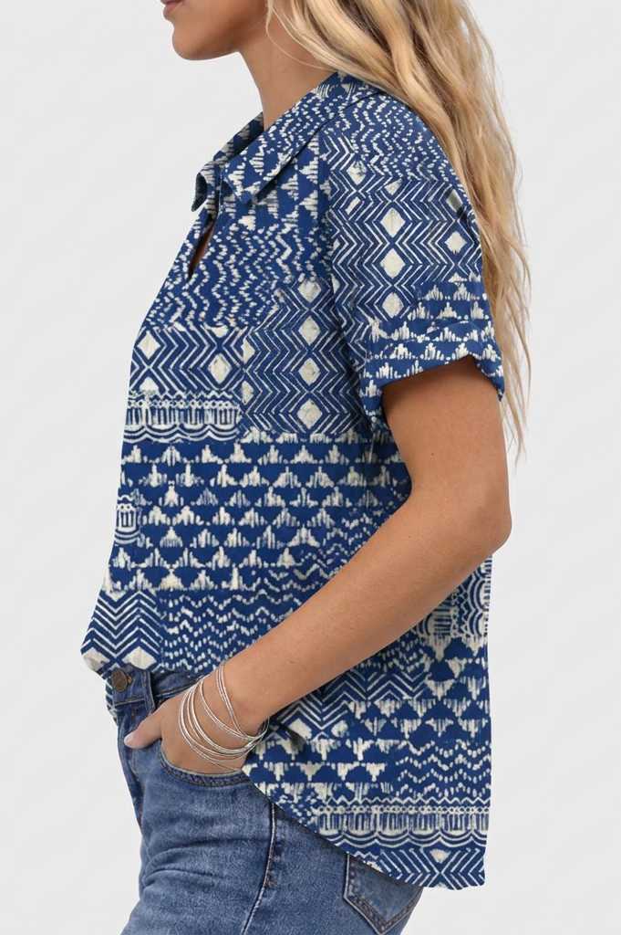 Bernadette | Boho Collared Top