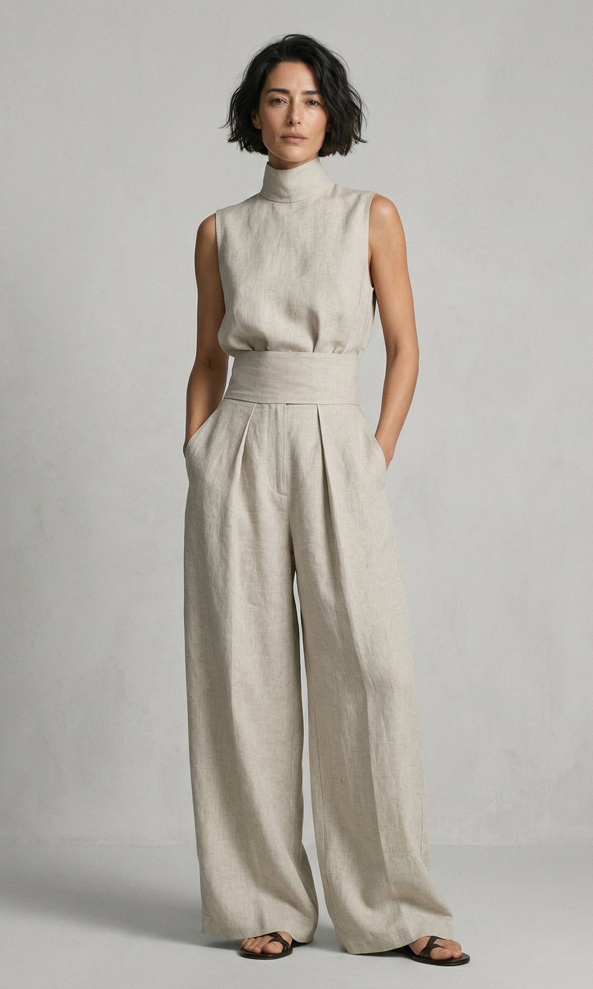 Theodora - Wide-Leg Cotton Trousers product image