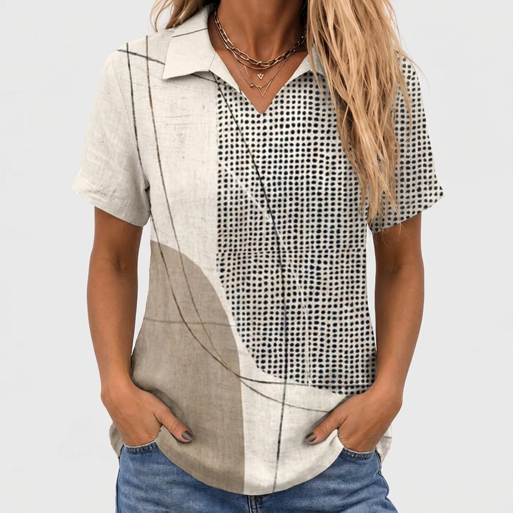 Eugenie | Abstract Collared Top
