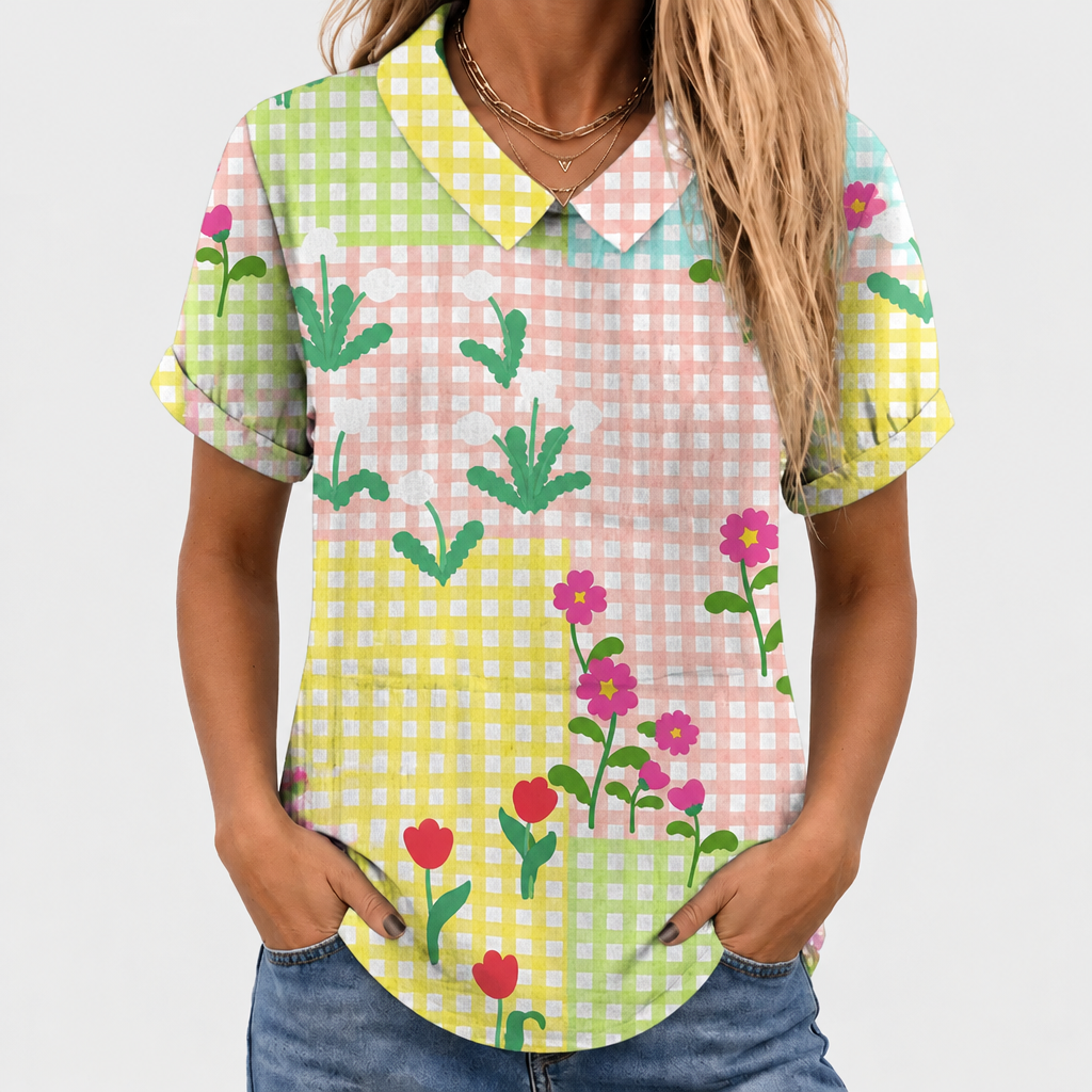 Araminta | Gingham Collared Top