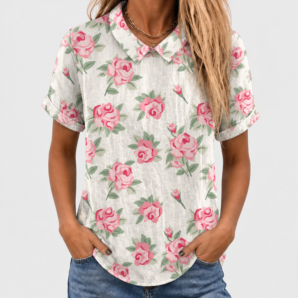 Imelda | Rose Collared Top