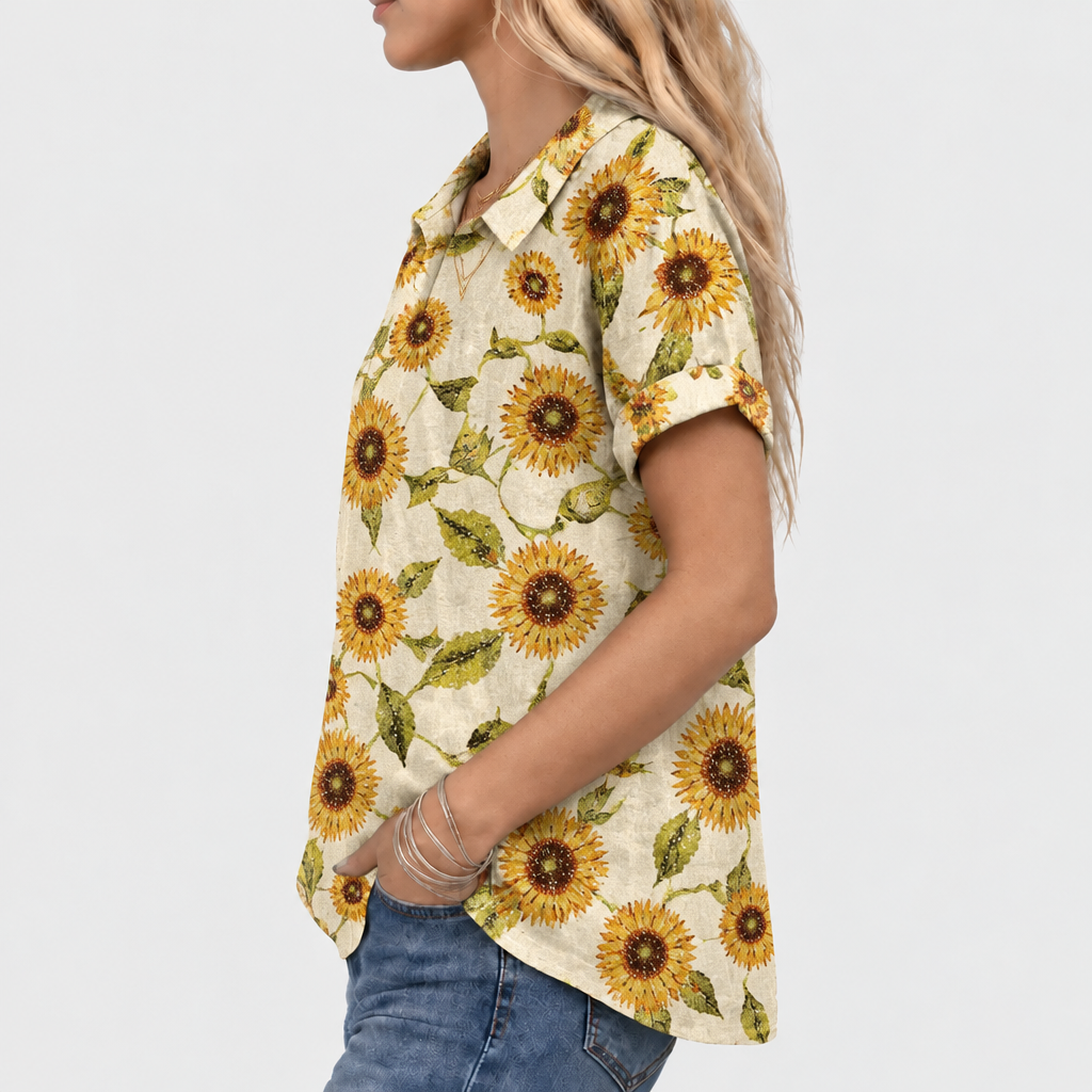 Lavinia | Sunflower Collared Top