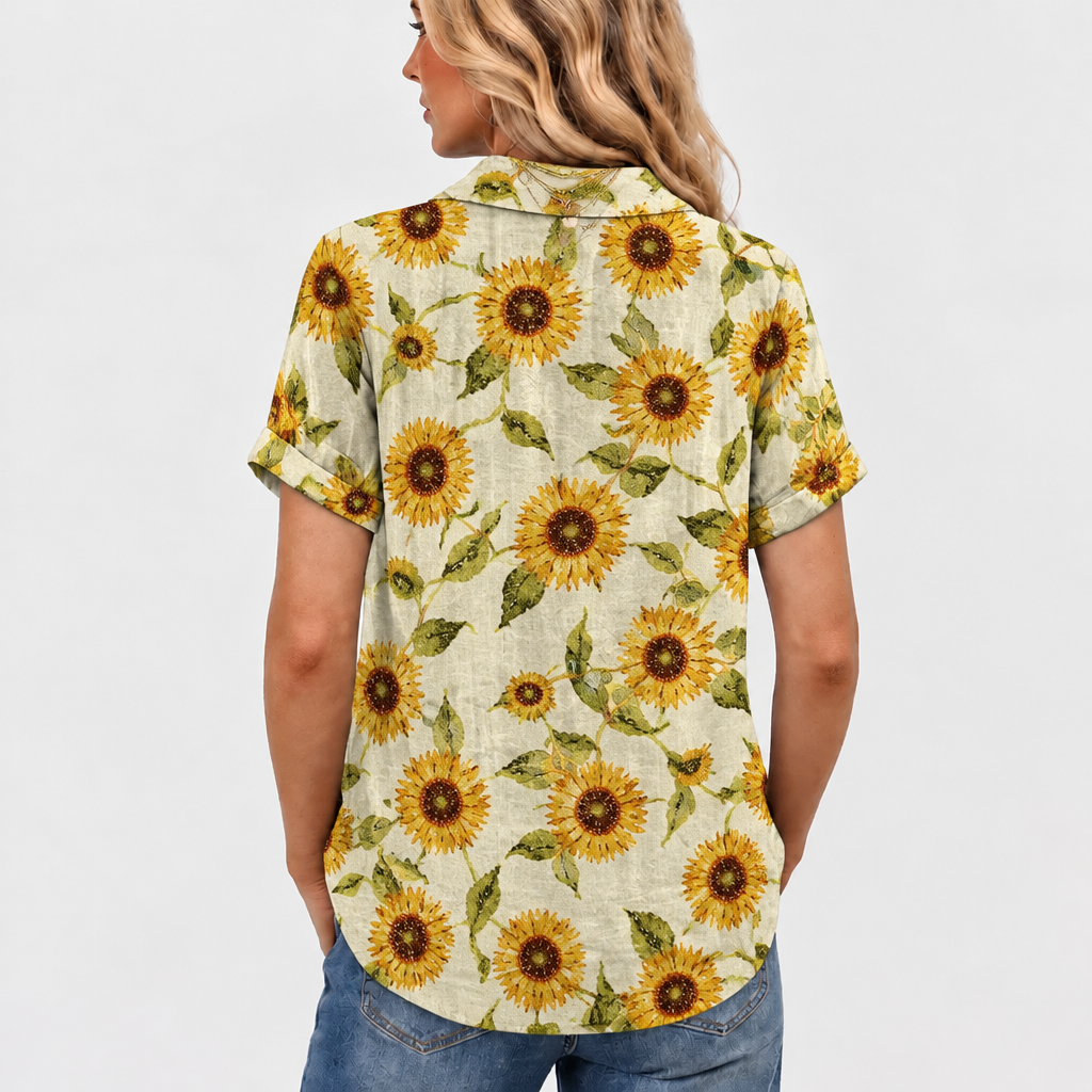 Lavinia | Sunflower Collared Top