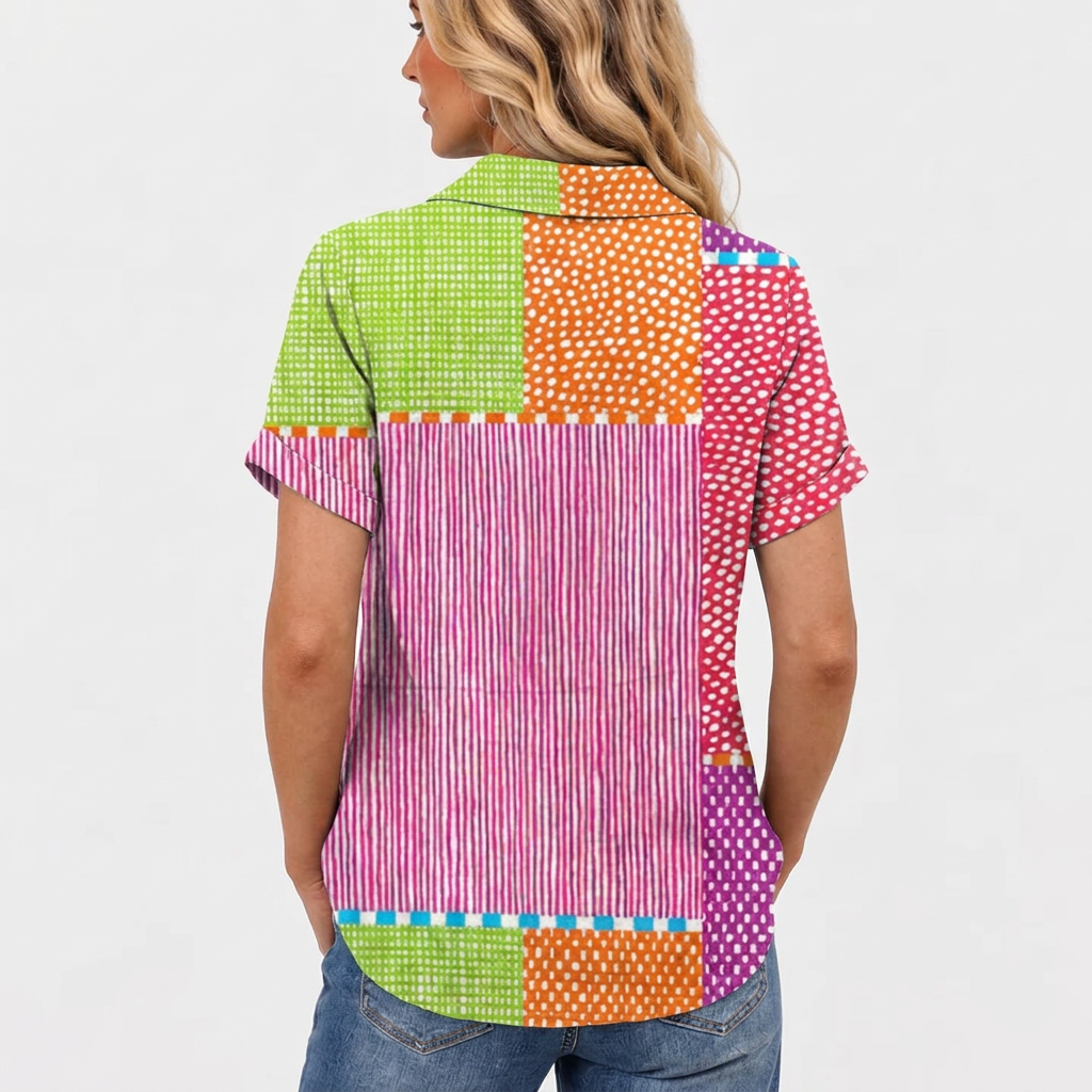 Augusta | Patchwork Collared Top