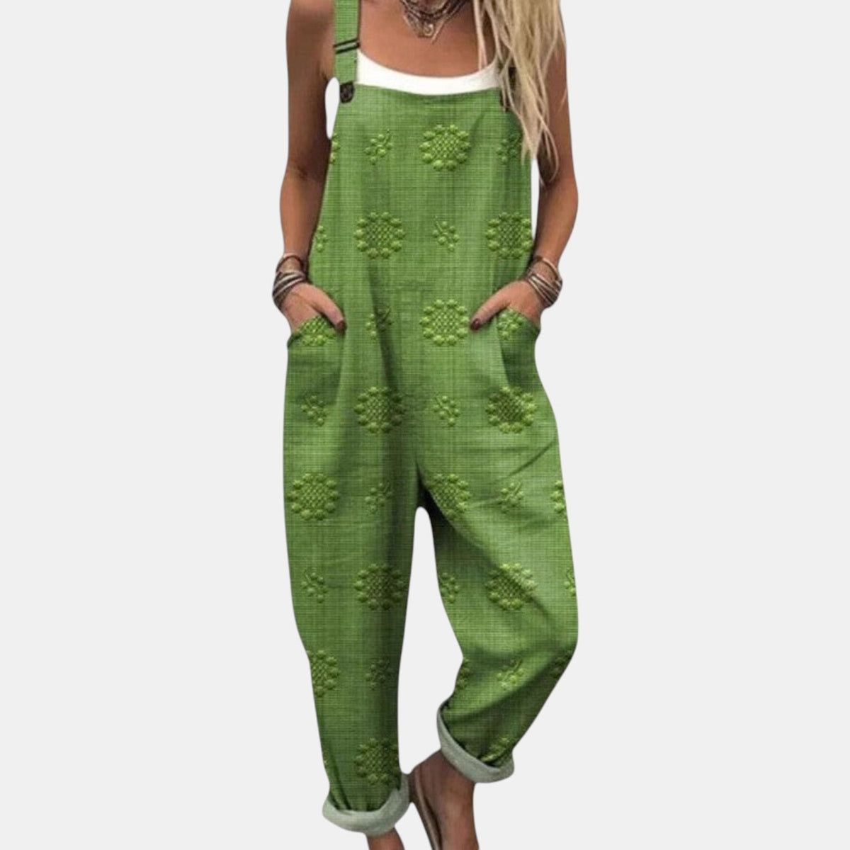 Phyllis | Green Textured Overall