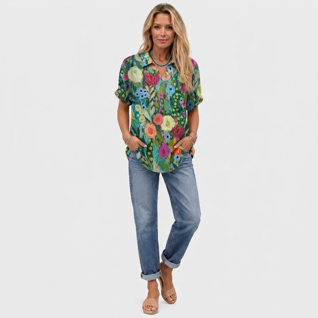 Nell | Floral Collared Top
