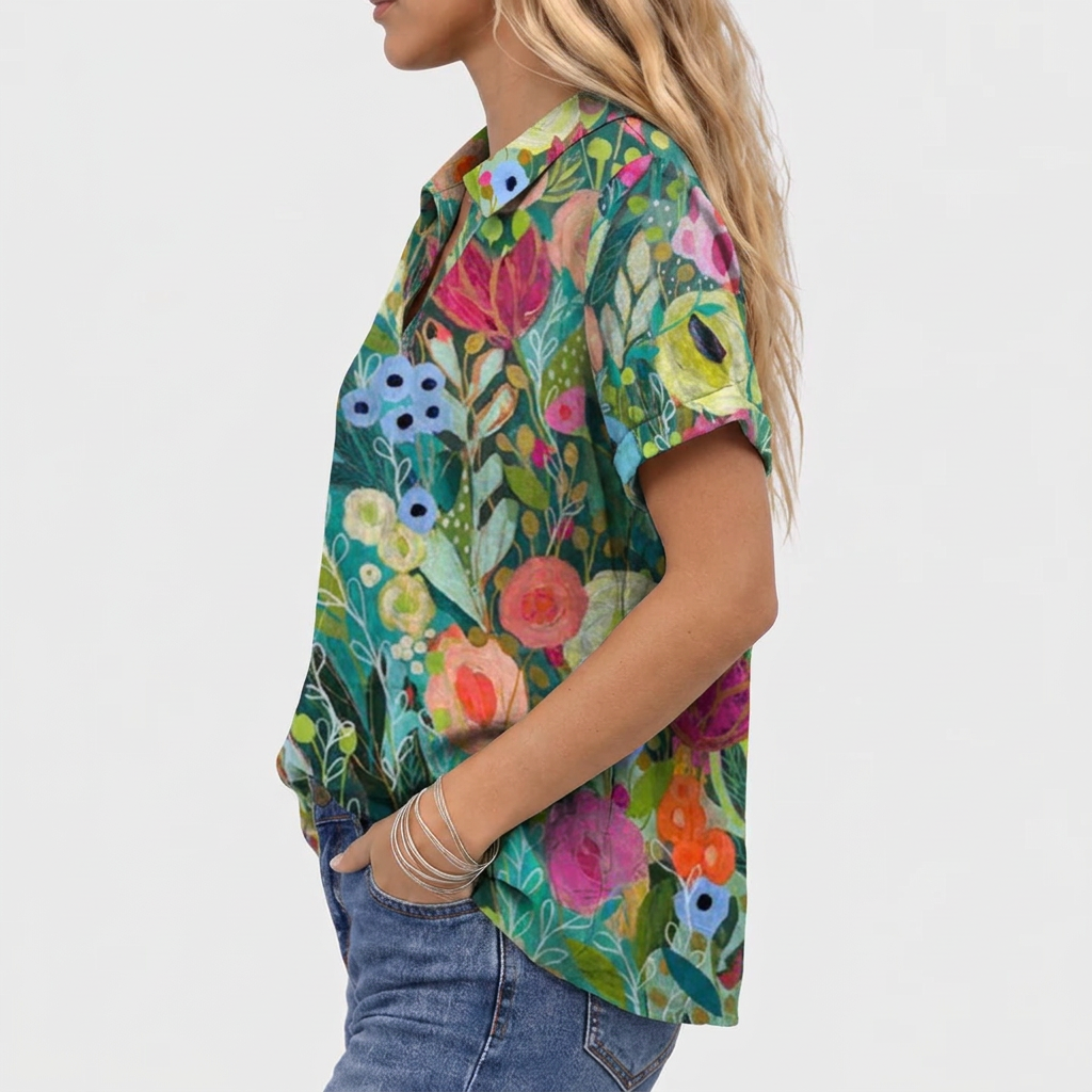 Nell | Floral Collared Top