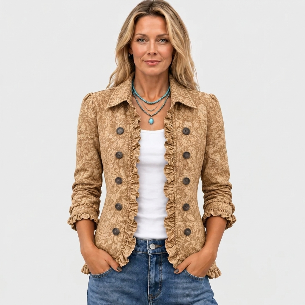 Lorna | Western Print Ruffle Jacket