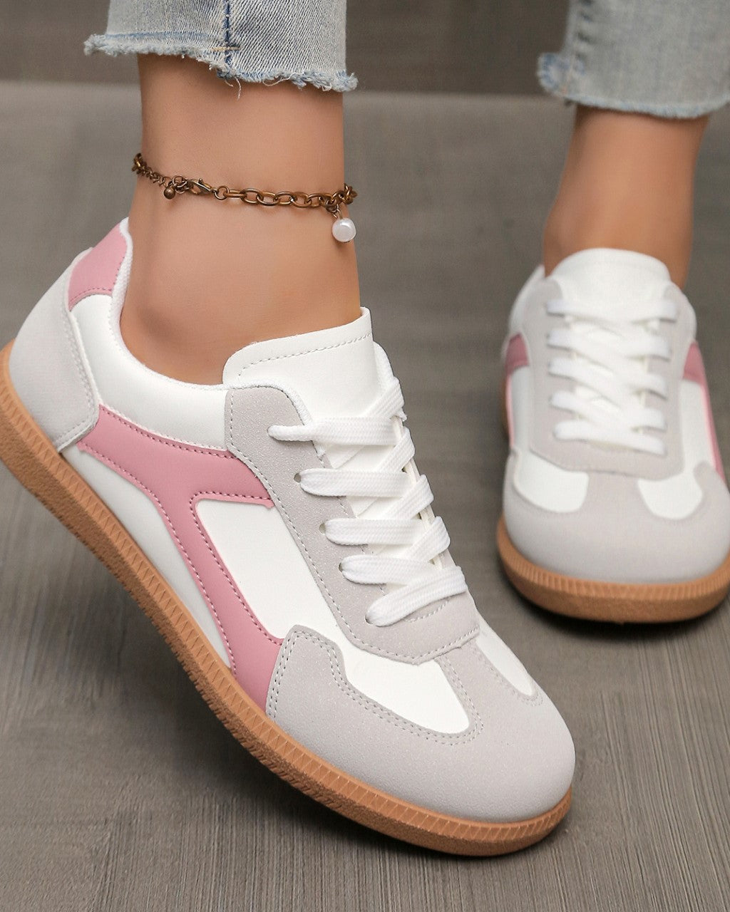 Adaline orthopaedic shoes in blush rose, displayed in a casual setting, suitable for everyday style and comfort.