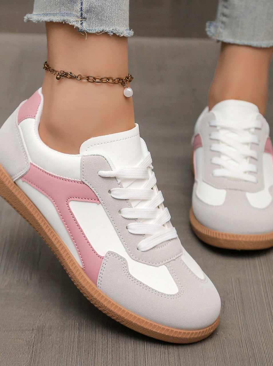 Adaline orthopaedic shoes in blush rose, displayed in a casual setting, suitable for everyday style and comfort.