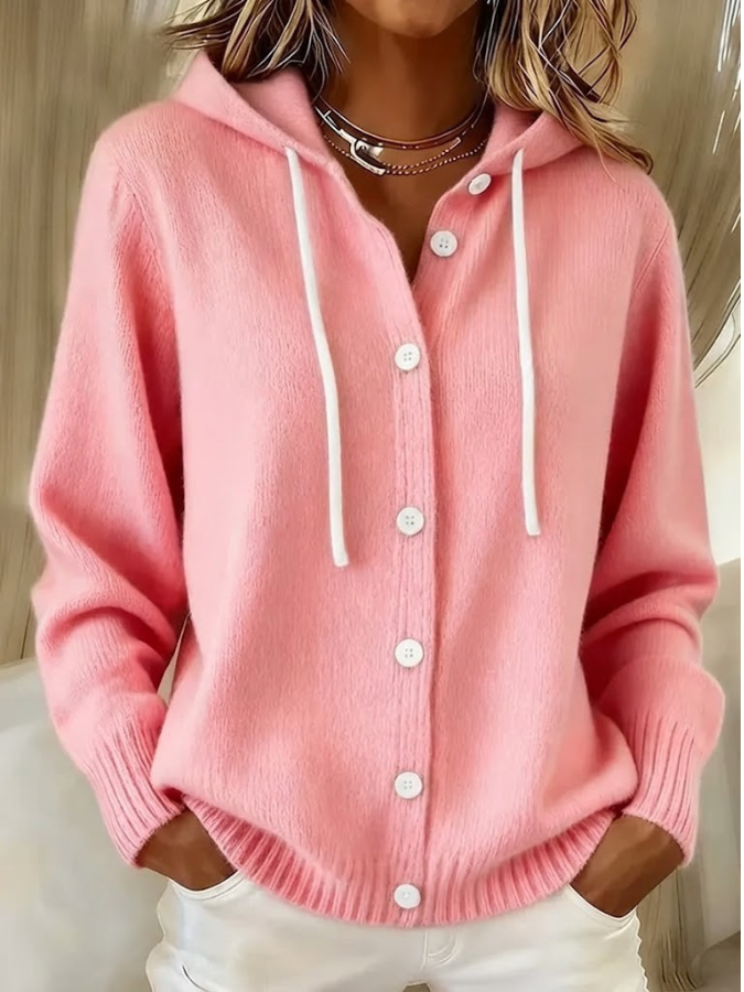 Front view of a pink Anouk T-shirt on a model, showcasing its loose fit and comfortable design.