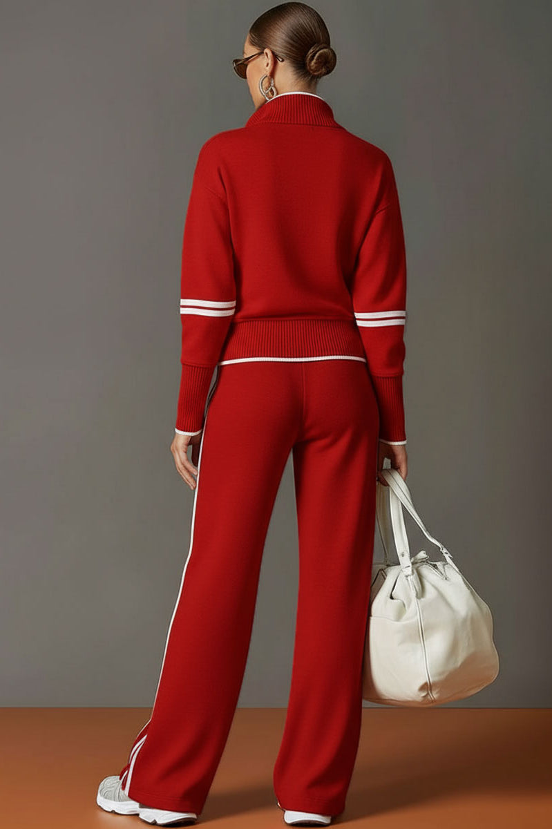 Woman showcasing the stretch and flexibility of the Anouk relaxed fit pants with a subtle movement.