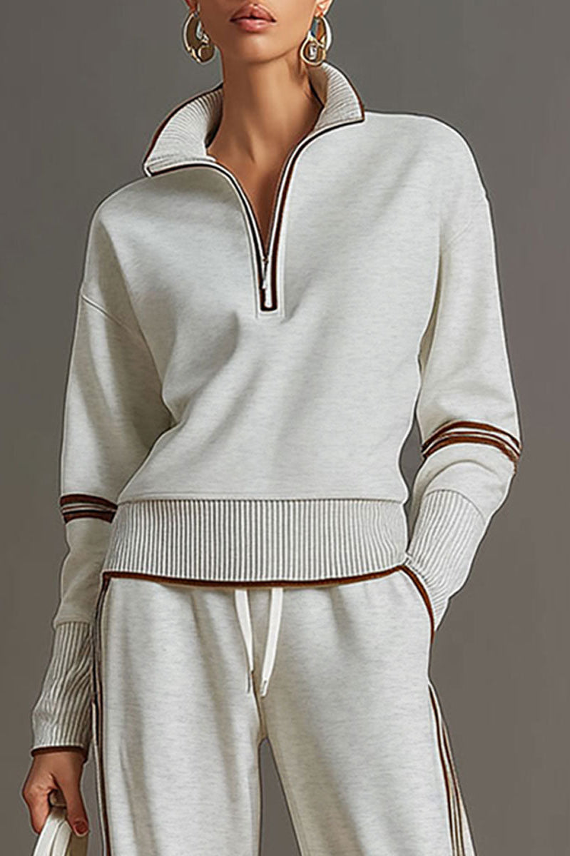 Overhead shot of the Anouk relaxed fit pants laid flat, highlighting the overall design and fabric consistency.