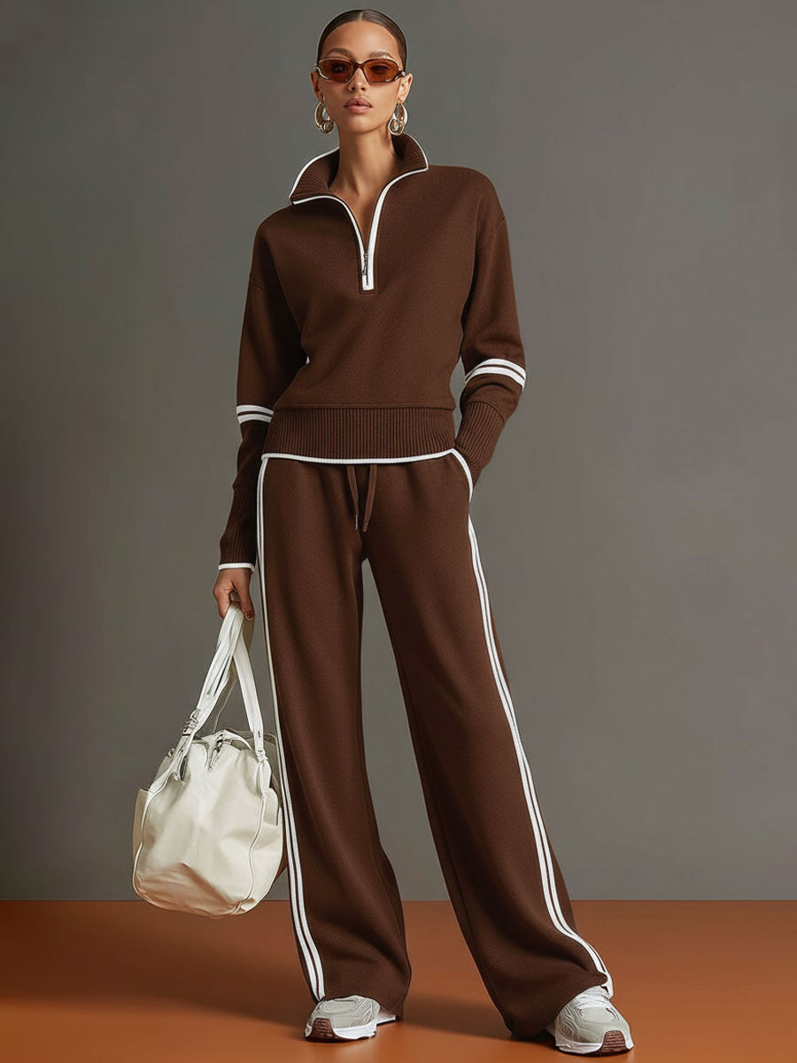 Woman walking outdoors in Anouk relaxed fit pants, illustrating the versatility for active yet comfortable wear.