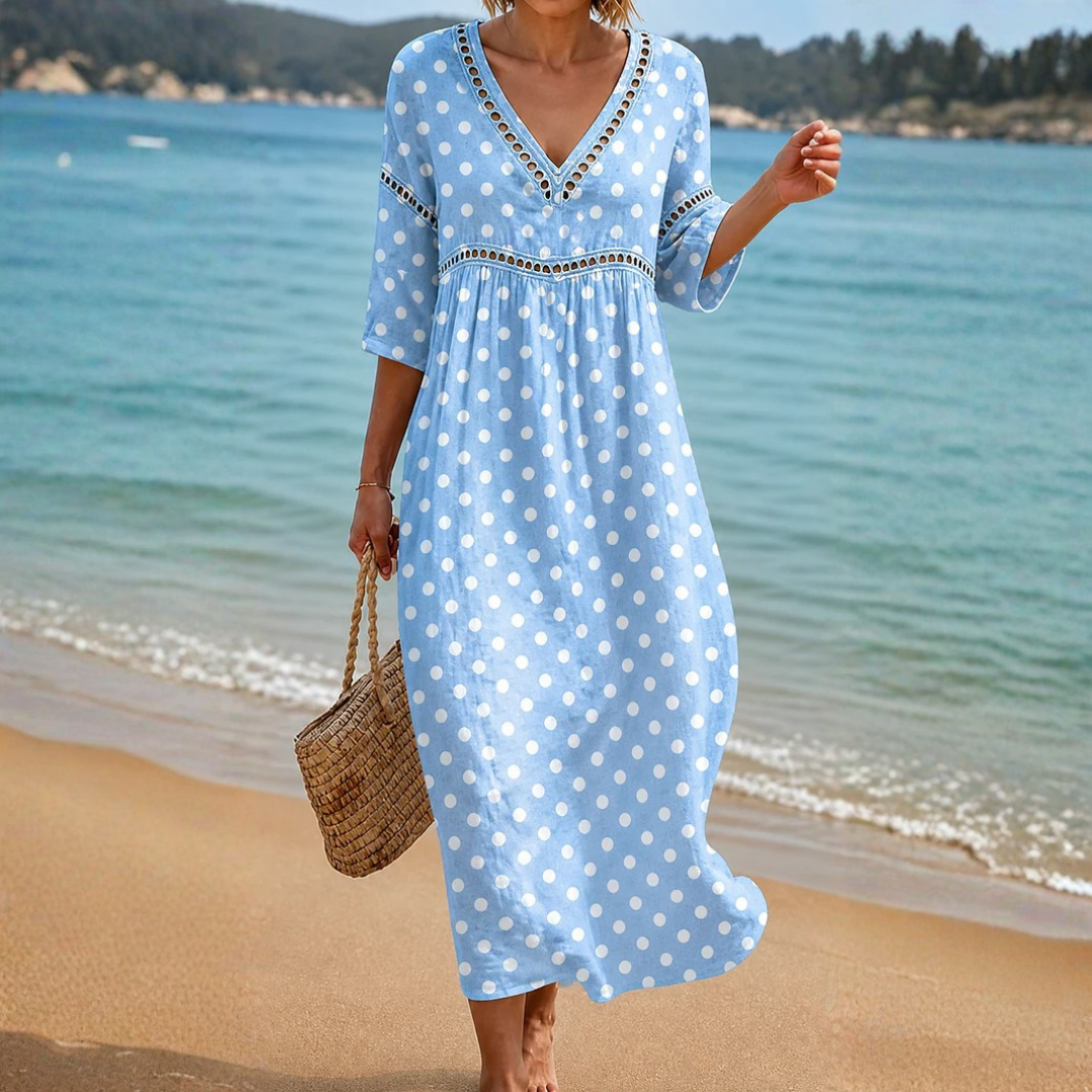 Arden - Effortless Polka Dot Midi Dress product image