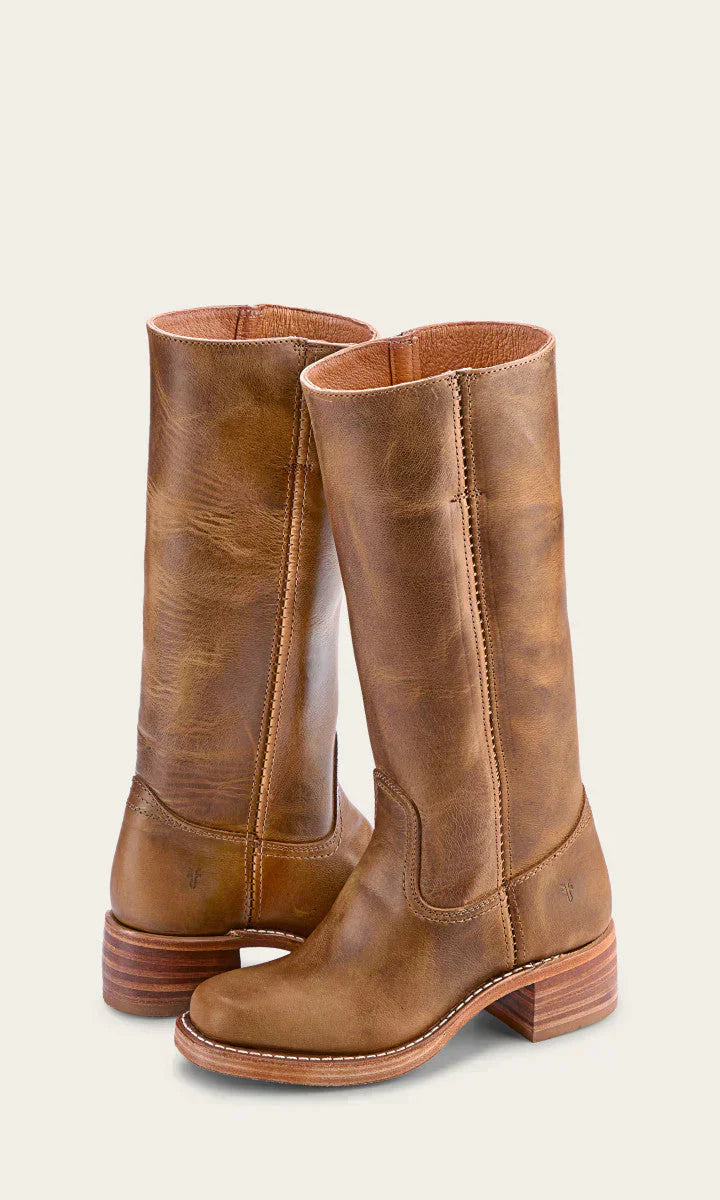 Pair of dark brown Calandra classic western boots from an elevated angle, emphasizing texture and design.