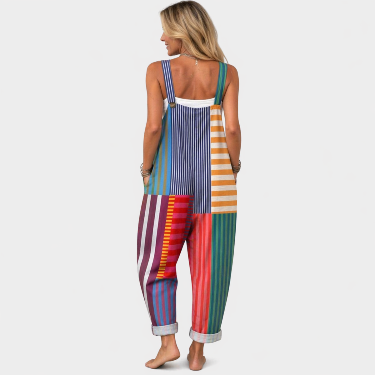 Joyce | Rainbow Patchwork Overall