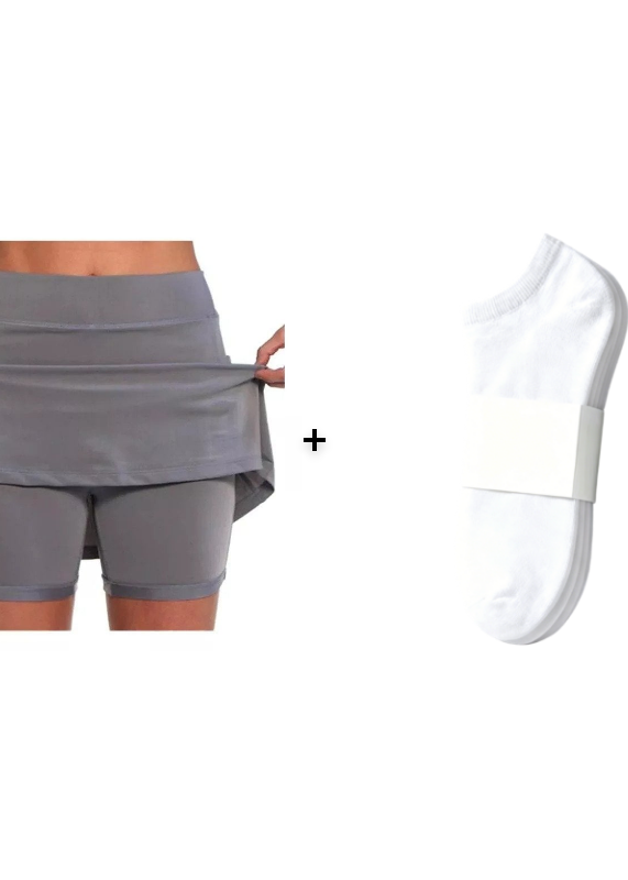 Close-up of the fabric's soft hand-feel on the purple skort, ensuring maximum comfort against the skin.