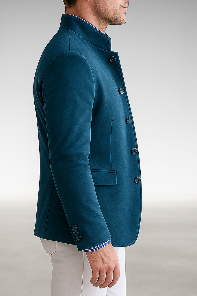 Interior view of the Florian tailored formal blazer, revealing the quality lining and internal pocket details.
