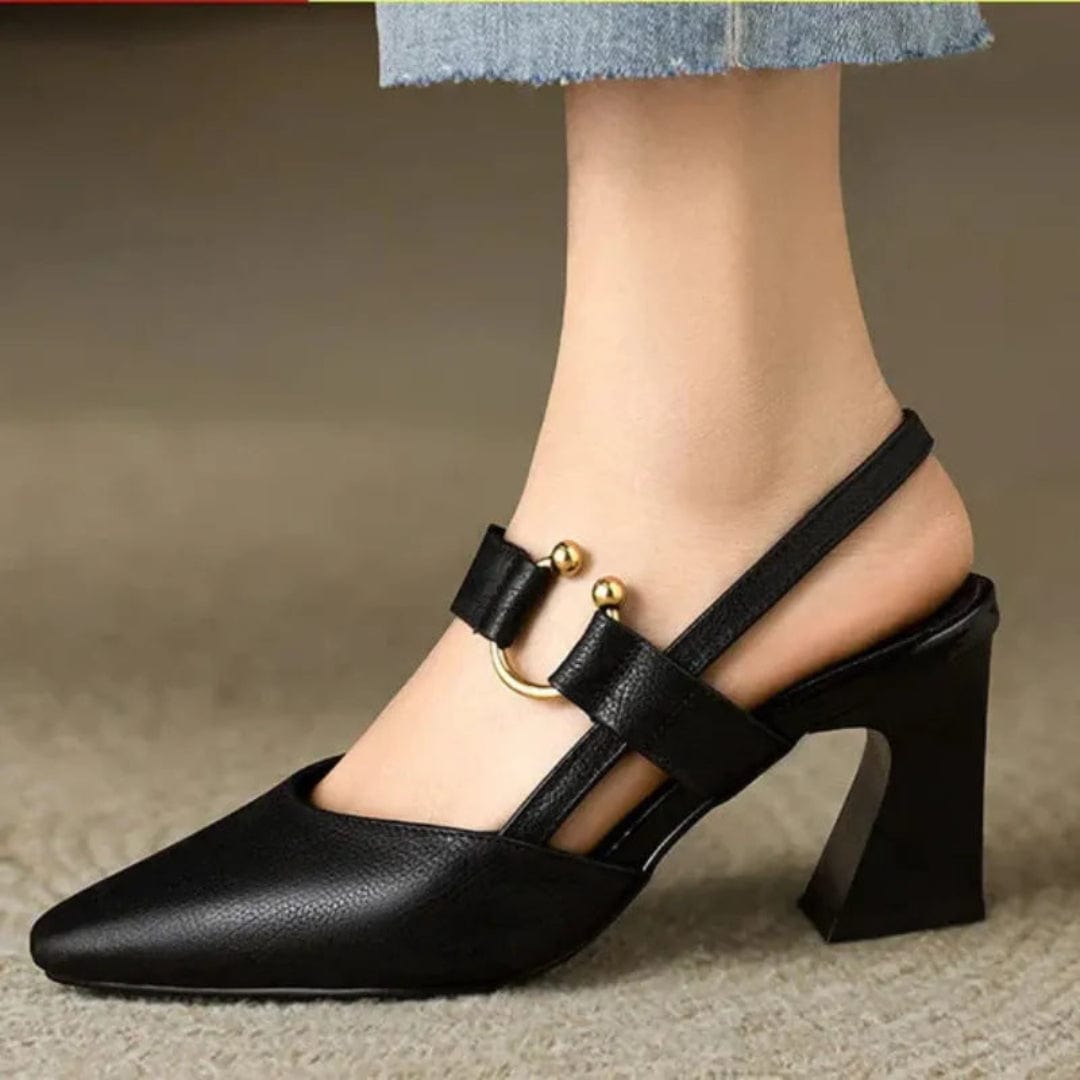 Genevieve - Comfort Leather Slingback Heels product image