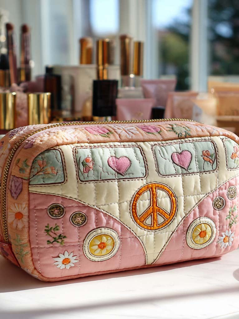 Inez - Quilted Cosmetic Organizer Bag Handmade Cosmetic Bags product image