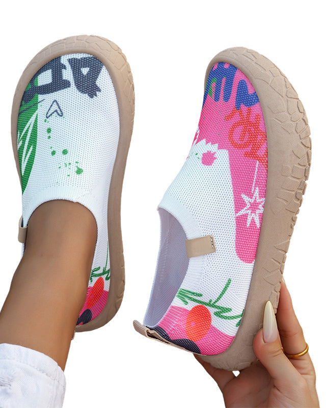The flexible and cushioned sole of the Inez artistic slip-on shoes, emphasizing comfort features.