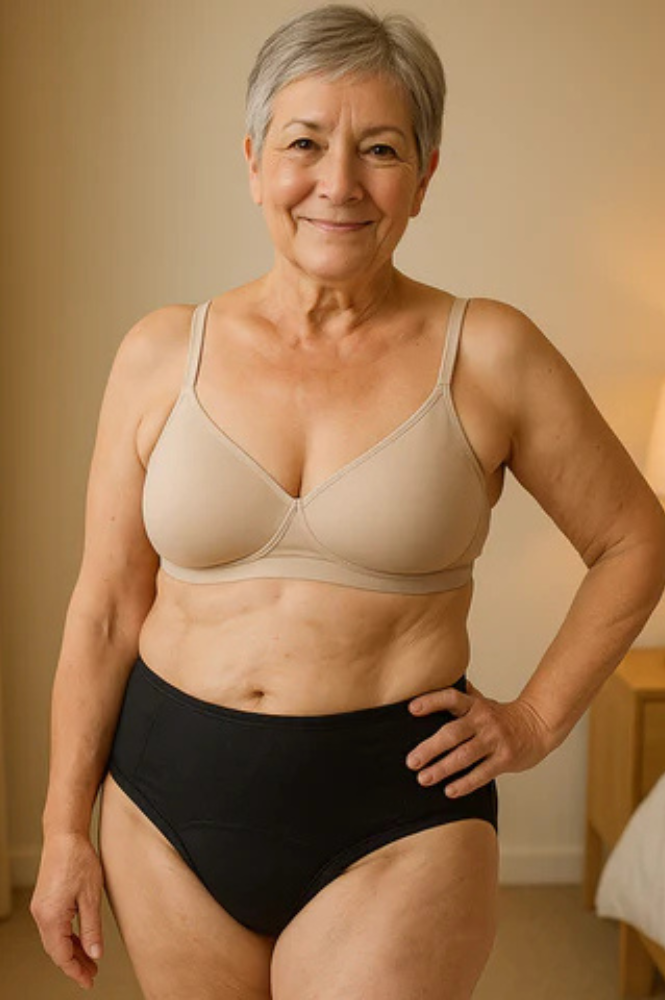 Arrangement of Kaelin leak-proof underwear in all available colors, emphasizing the versatile shade options.