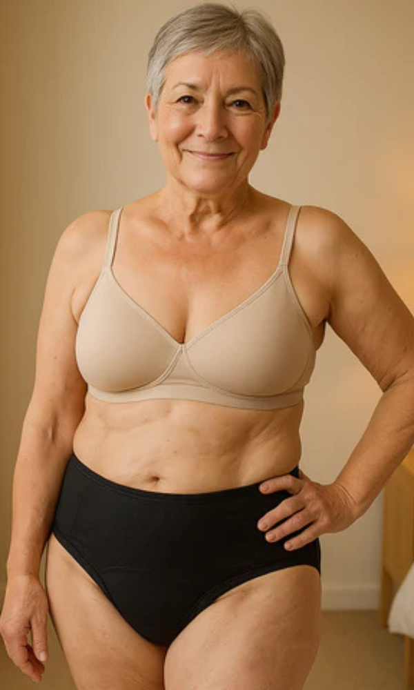 Arrangement of Kaelin leak-proof underwear in all available colors, emphasizing the versatile shade options.