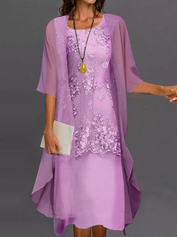 Lifestyle image of the Noelle two-piece dress in a celebratory setting, demonstrating its occasion wear suitability.
