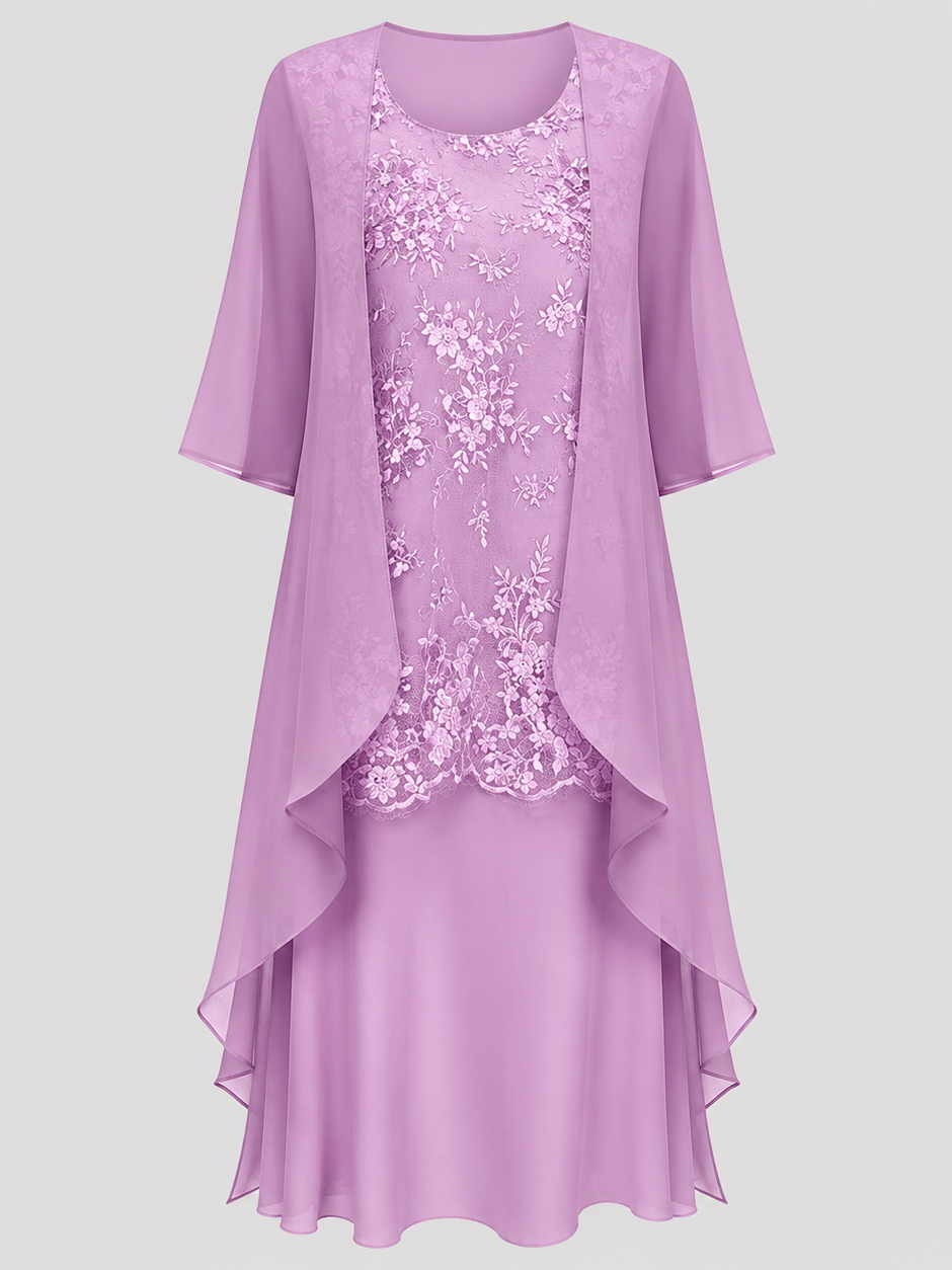 Fabric swatch of the lightweight chiffon blend used in the Noelle dress, illustrating its quality and fluidity.