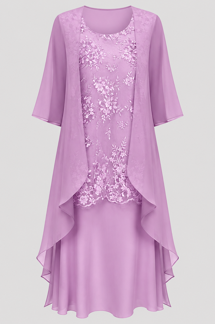 Fabric swatch of the lightweight chiffon blend used in the Noelle dress, illustrating its quality and fluidity.