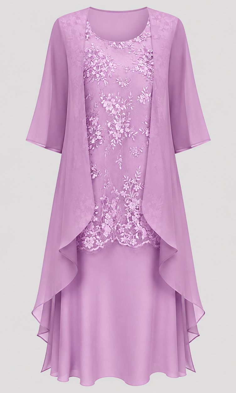 Fabric swatch of the lightweight chiffon blend used in the Noelle dress, illustrating its quality and fluidity.