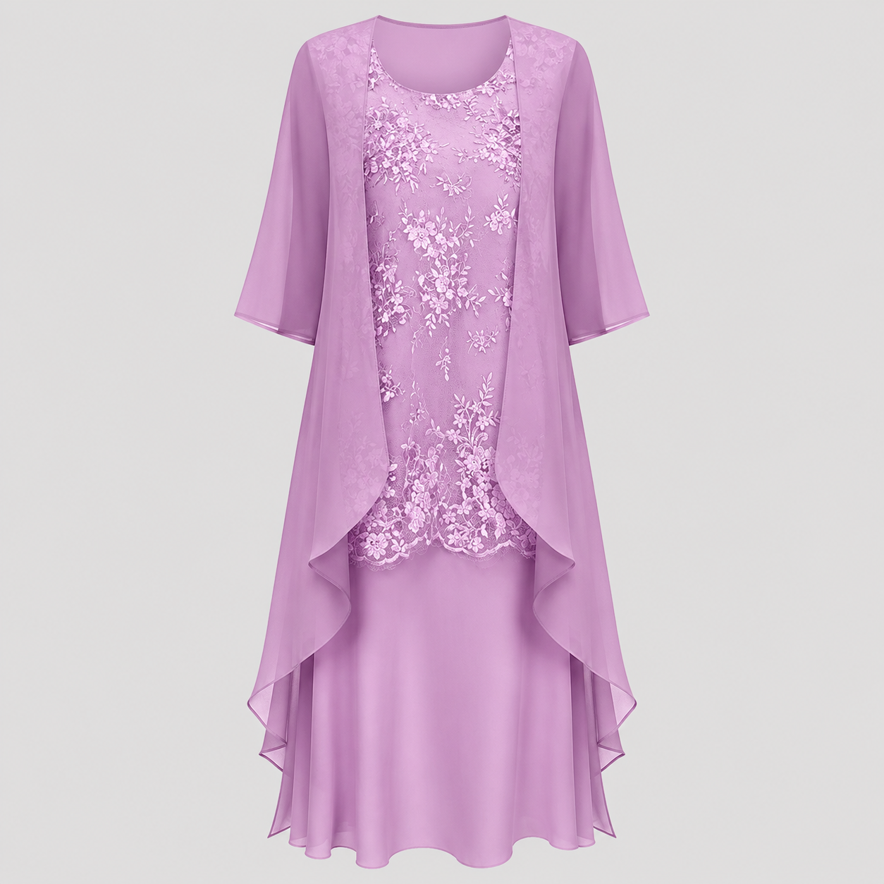 Fabric swatch of the lightweight chiffon blend used in the Noelle dress, illustrating its quality and fluidity.