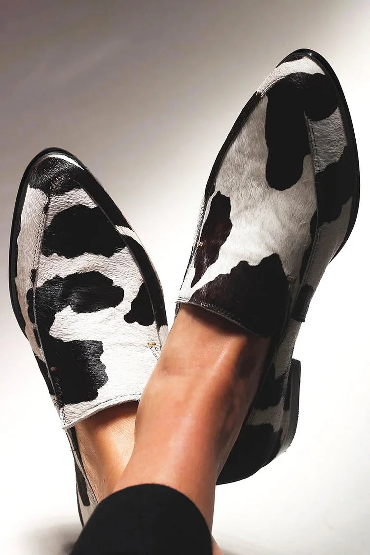 Billie Trendy Cow Print Slip-Ons