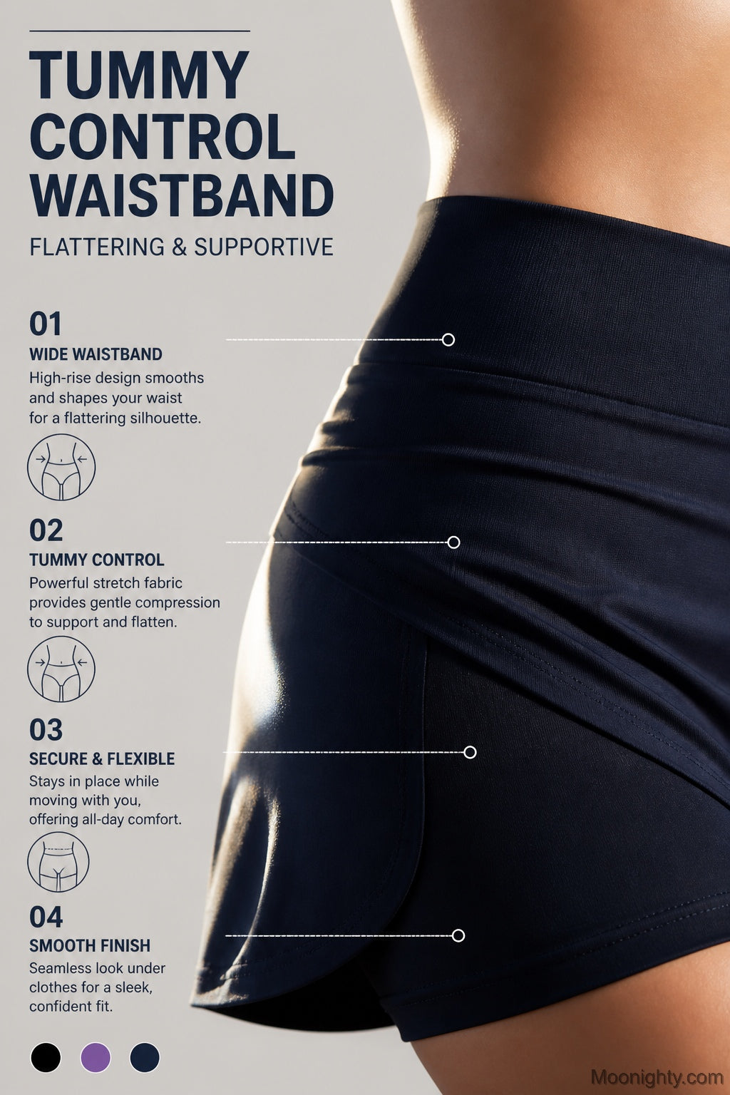 Close-up of the stitching details on the blue-green skort, reflecting its durable and quality craftsmanship.