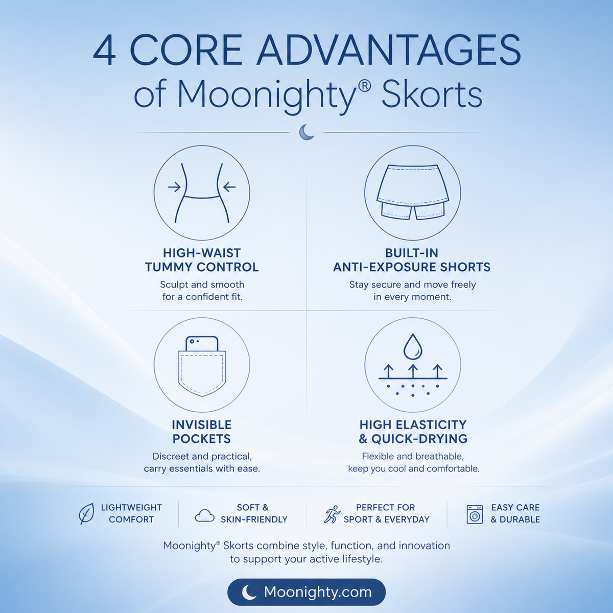Side profile of the black active skort, revealing its integrated shorts for enhanced mobility and coverage.