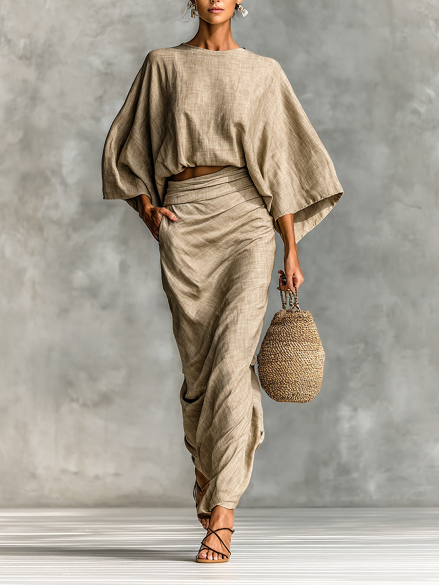 Tamsin | Batwing Top & Maxi Skirt Set