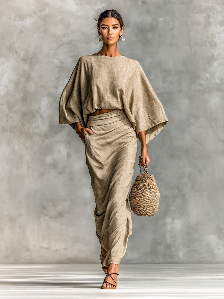 Tamsin | Batwing Top & Maxi Skirt Set